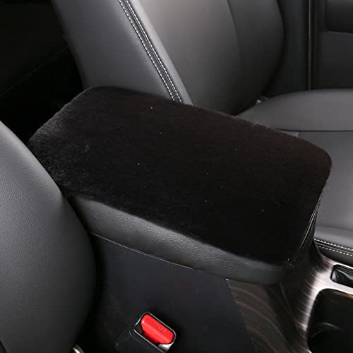 Jeseny Pack-1 Car Armrest Cover, 11.81" X 7.87" Plush Car Armrest Box, Universal Auto Center Armrest Box Cover, Car Armrest Seat Box Cover Decor Accessories (Black) #TOP8