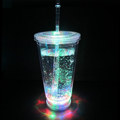 Light Up Travel Cups (Set Of 6) - 14 Oz Double Walled Led Glowing Travel Cup With 8 Color Modes #TOP4