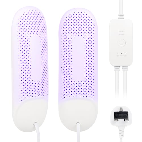 Mineup Electric Shoe Dryer, Portable Shoe Dryer Boot Dryer, Ski Boots Dryer with 3 Timer Modes, Boot Dryers with 360° Drying Eliminate Odor, Suitable for Shoes, Gloves, Socks, Ski Boots(Purple light)