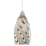 karyfine Mini Glass Pendant Lights, Art Glass Pendant Hanging Light fixtures with Brushed Nickel Fin