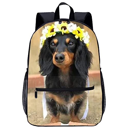 Sac à dos voyage scolaire et loisirs au motif chien imprimé en 3D vibrant