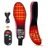 Jabroyee Beheizbare Einlegesohlen, Heizsohlen Für Schuhe Mit 3 Levels of Heating, Washable Heizsohlen Fußwärmer,beheizbare Sohlen Mit Akku Un Fernbedienung Fur Herren Damen(M(35-40))