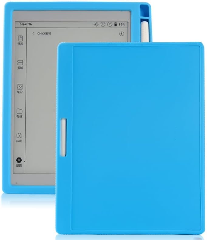 FroSlim Silicon Cover for Onyx Boox Tab Mini C / 8 Case Pencil Holder 7.8" eBook Soft Back Shell for Boox Nova Air 2 / Nova Air C (Blue) image 3