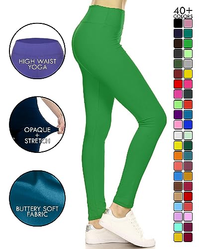 Image of Leggings Depot High Waisted Leggings for Women Buttery Smooth & Soft Women's Solid Yoga - Reg, Plus, 1X3X, 3X5X
