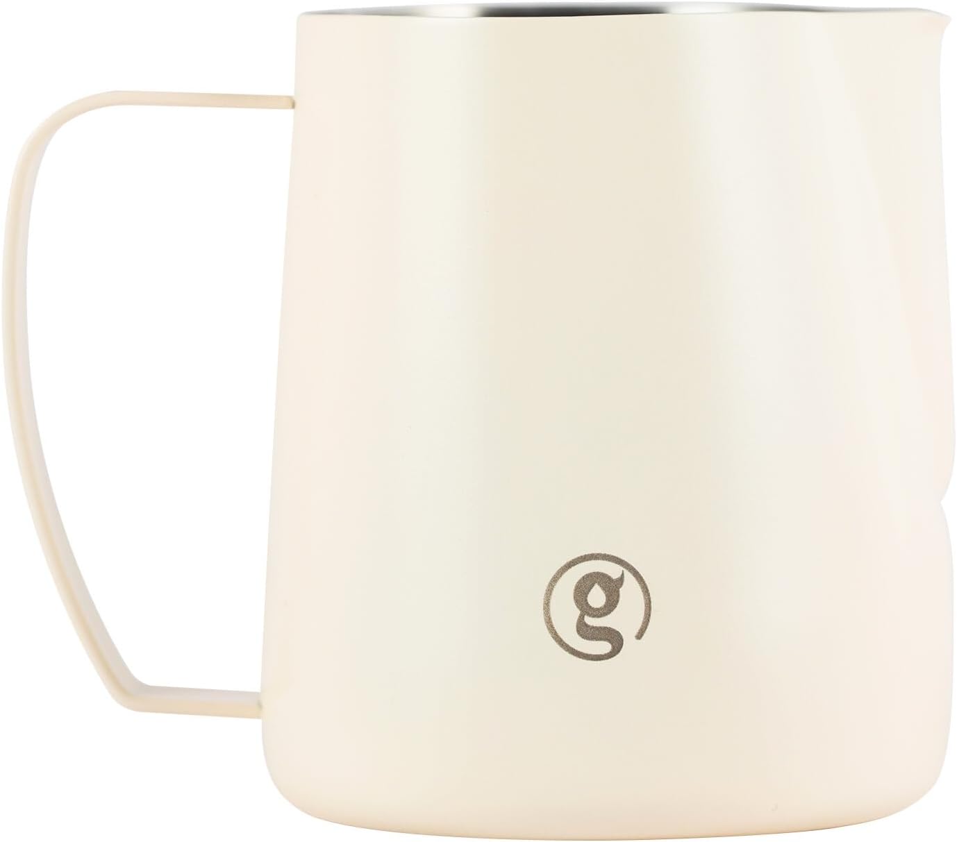 Gemilai 450ml Milk Frothing Pitcher -15.2oz Professional Coffee Steaming Jug for Lattes, Cappuccinos & Espresso, Heat-Resistant Handle, Easy Pour Spout, Durable & Easy to Clean,White
