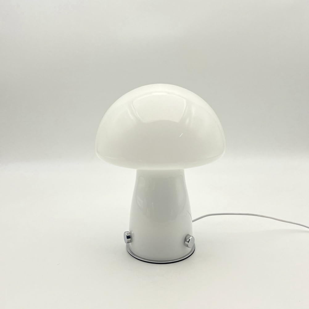 EaEa Lampe de Table Champignon avec Prise USB Lumière de Table LED en Verre Dimmable avec Télécommande, 3000k-6000k, Lampe de Bureau et Chevet pour Salon Chambre Restaurant Lecture,Blanc