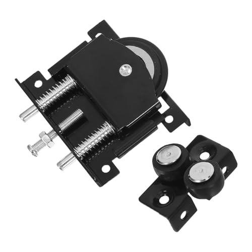 RUNROTOO 1 Kit de quincaillerie pour porte coulissante de placard - Roulettes silencieuses pour porte coulissante de penderie - Kit de remplacement pour...
