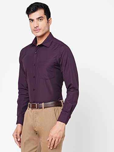 Image of MARKRICH Men's Slim Fit Solid Semi Shirt with Spread Collar & Full Sleeves for Formal & Casual Wear