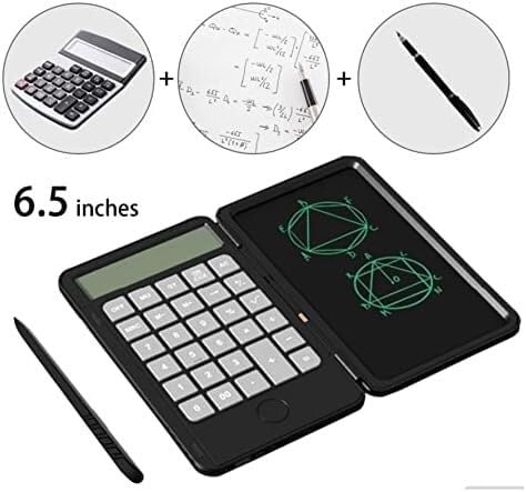 Calculatrice de bureau, calculatrice à 12 chiffres avec table d'écriture Calculatrices de tableau d'écriture à écran LCD de 6,5 pouces for calculatrices d'impôt for étudiants Bureau (Color : Gray) ( C