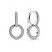 Pendientes Pandora doble aro Brillantes 299052C01 plata
