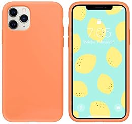 IceSword Compatible iPhone 11 Pro Case, Thin Liquid Silicone, Soft Silk Matte, Gel Rubber Full Body, Cool Protective Shockproof Cover 5.8" - Orange