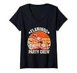 Photo Gallery donna flamingo party crew maglietta con collo a v Photo Gallery donna flamingo party crew maglietta con collo a v