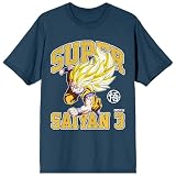 Dragon Ball Z Super Saiyan 3 Goku Adult Navy Blue Crew Neck Short Sleeve T-Shirt - Large