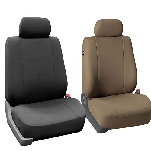 Fh Group Car Seat Covers Charcoal Front Seats Only, Airbag Compatible Combo Non-Slip Dash Grip Pad Supreme Cloth Seat Covers Universal Fit Interior Accessories Trucks Suv Car Accessories Protector #TOP6