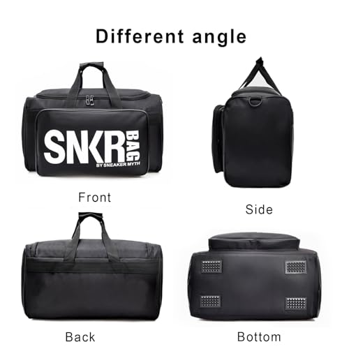 Sneaker Storage Bag Travel Duffel Bag with Shoe Compartment Waterproof Basketball Soccer Training Bag Multi-Function Sports Duffel Bags for Men and Women Travel Sports Fitness-Black 6