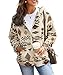 SCHOOLMOON Winterjacke Damen Fleecejacke Warm Casual Reißverschluss Hoodie Plüschjacke Mode Kapuzenjacke Mantel Oberteile Mit Tasche(Beige,S)