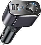 Cigarette Lighter Splitter Adapter, 210W 4 in 1 Cigarette Lighter USB Charger [PD3.0& DualQC3.0] Multi Port & Socket, 12V/24V Dual USB Type C Fast Car Charger Adapter for iPhone 17 Pro Max Air,Samsung