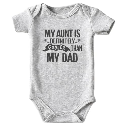 shlrzy Aunt Is Cooler Than My Dad Auntie Baby Clothes Boy Outfit Aunt Loves Me Baby Bodysuit