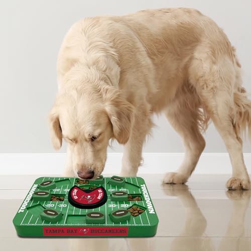 Image of Pets First NFL Tampa Bay Buccaneers Large Puzzle Toy for Dogs, Slow Feeder Board for Pets, New Bigger Size, Interactive Doggie Treat Toy