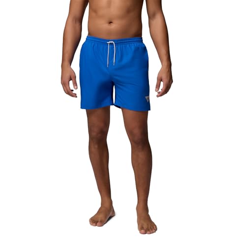 Columbia Men's PFG Ramble Quick Dry Swim Short, Vivid Blue/Cool