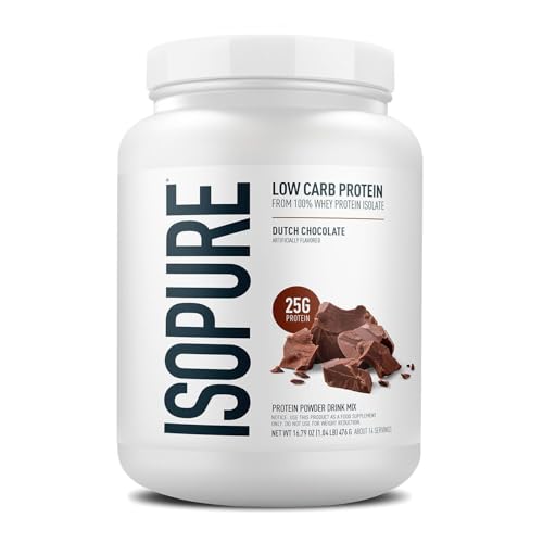 Isopure Low Carb 100% Pure Whey Isolate Protein Powder, Gluten Free, With Vitamins, Dutch Chocolate, 25g Protein Per Serving, 1 Lb, 14 Servings (Packaging May Vary) - image 4
