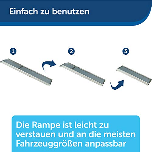 PetSafe Happy Ride Teleskop-Hunderampe, Leichteres Ein- und Aussteigen für Hunde, Rutschfest, Bis 181 kg Tragkraft