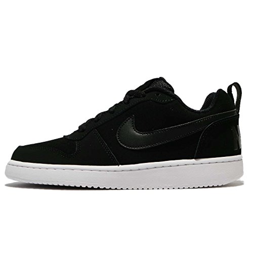 NIKE Women's Court Borough Low Sneaker, Black/Black/White, 8 B(M) US