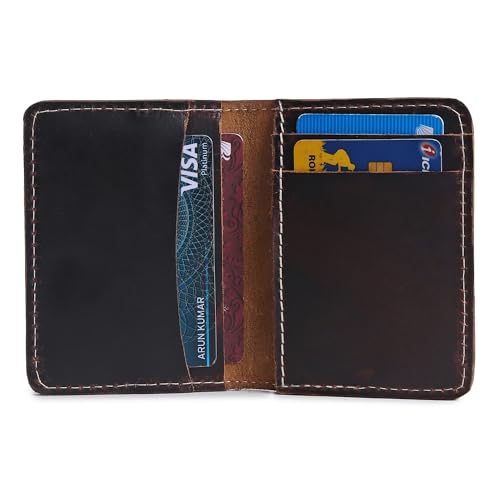 BBelle Co.Minimalist Hunter Slim Leather Wallet for Men's & Women's | Card Holder for Men's | Card Holder Wallet for Women's | Wallets for Men's Slim (COFFEE BROWN)2