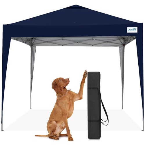 Quictent 3x3m (10x10ft) Portable Pop Up Canopy Gazebo with Carry Bag, Lightweight Shelter Tent for Parties, Camping, Festivals, Garden Events, Navy Blue
