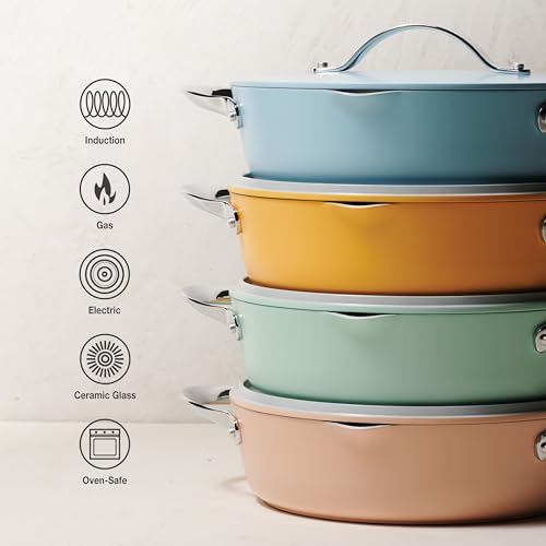 Image of Tramontina Fiora 4.25-Quart Ceramic Non Stick Cooking Pan with Lid