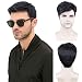 Creamily Men's Black Syntheric Short Wigs Layered Full Replacement Hair Daily Wear Cosplay Costume Party Wigs with Cap