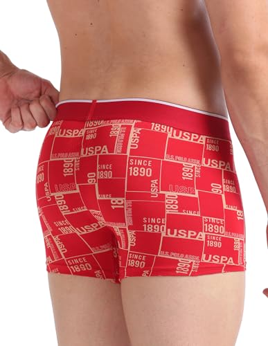 Image of U.S. Polo ASSN. Mens OET01 Mid Rise Printed Underwear Trunks - Pack of 3