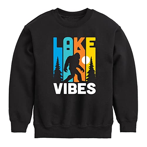 Instant Message - Lake Vibes Sasquatch - Toddler & Youth Crewneck Fleece Sweatshirt