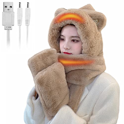 Bonnet à capuche chauffant USB blanc pour activités de plein air - 5