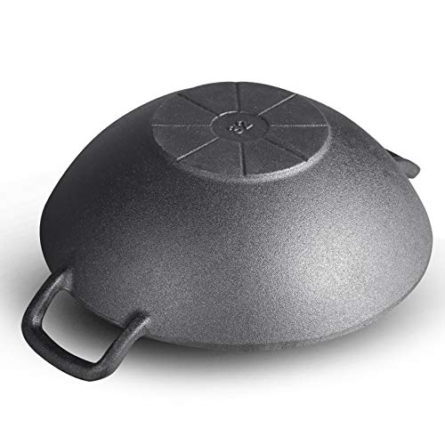 Wok de hierro fundido 34 cm con base plana miniatura 4