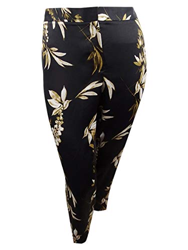 Calvin Klein Women's Plus Size Floral-Print Straight-Leg Pants