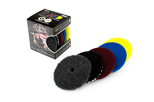 The Rag Company - Buff and Shine Reflection Artist Complete 6\" Buffing Kit - Combination of Five Pads, URO line, Easy to Use Combo