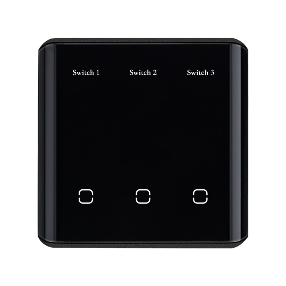 Interruptor Táctil Inteligente Inalámbrico Tuya ZigBee 3.0 con Pantalla de Diodo Emisor de Luz y Enchufe Europeo, Color Negro.