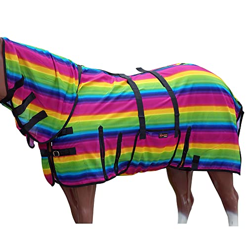Image of HILASON Horse Fly Sheet UV Protect Breathable Mesh Bug Mosquito Spring | Summer Horse Rug | Fly Rug