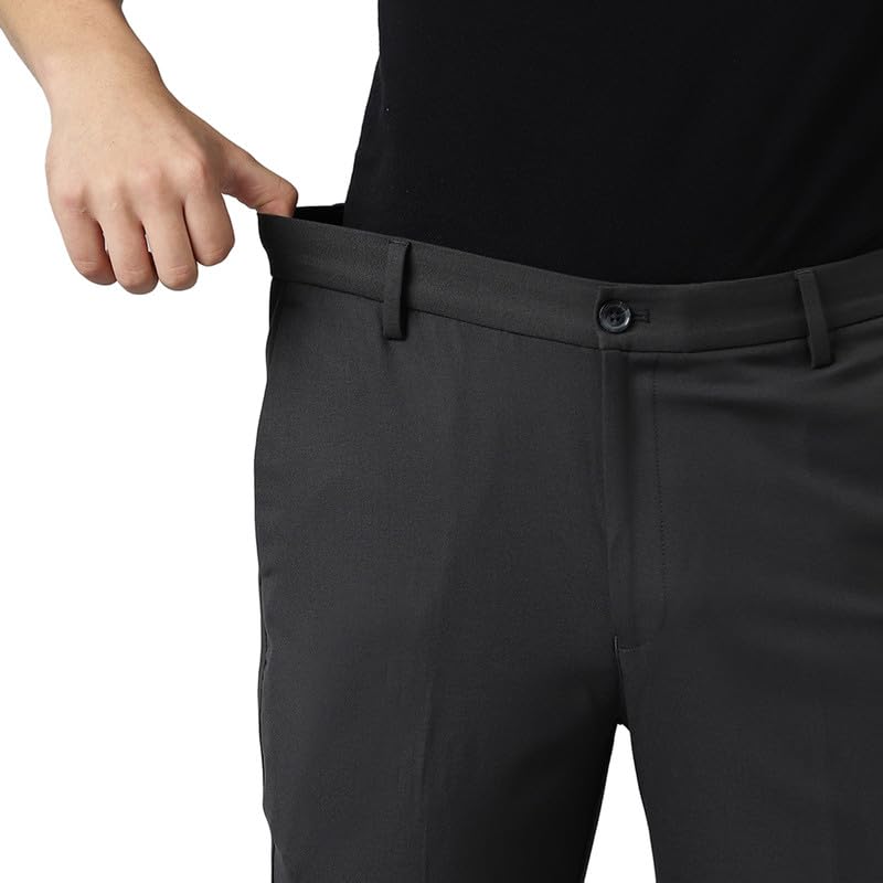 Image of SUBTRACT Slim-Fit Stretchable Lycra Formal Pants for Men with Flexible Waistband | Stylish Men's Wear Trousers for Office or Party |Dress Trouser Pant