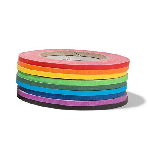 Fabric Tape Set "Gaffa" Coated Tape in Rainbow Set, 9 Rolls of Strong Gaffa Tape, Each 5 mm Width x 25 m Length - Image 2