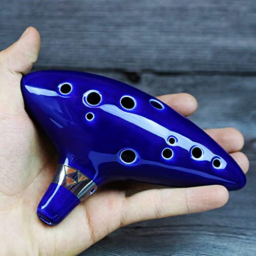 GERUI Zelda Ocarina, 12 Loch Legende von Zelda Ocarina der Zeit, Zelda Alto C Triforce Link-Cosplay Ceramic Replica