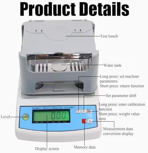 Gold Purity Tester Machine Digital Electronic Gold Purity Tester Meter with Maximum Weight 300g/600g Gold Purity Testing Analyzer Machine,0.01-600g