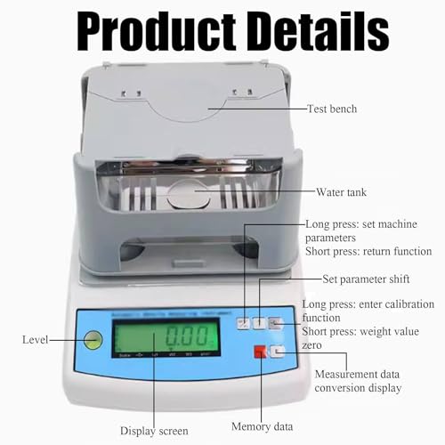 Gold Purity Tester Machine Digital Electronic Gold Purity Tester Meter with Maximum Weight 300g/600g Gold Purity Testing Analyzer Machine,0.01-600g