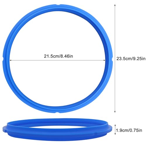 2 Pcs Silicone Sealing Rings Compatible for Instant Pot 6 Quart Pressure Cookers, Replacement Silicone Gasket Seal Rings Fit IP-DUO60, DUO50, LUX60, LUX50, CSG60, CSG50, for 5/6 Qt InstaPot, Blue+Red - Image 2