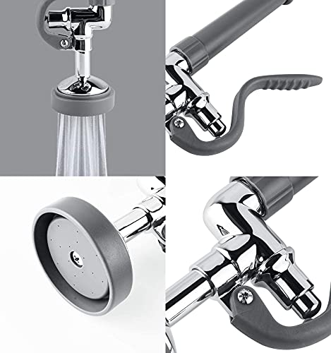 CWM Spray Valve with 45" Flexible Stainless Steel Hose, Pre Rinse Sprayer Assembly for Commercial Kitchen Faucet - Thumbnail 5