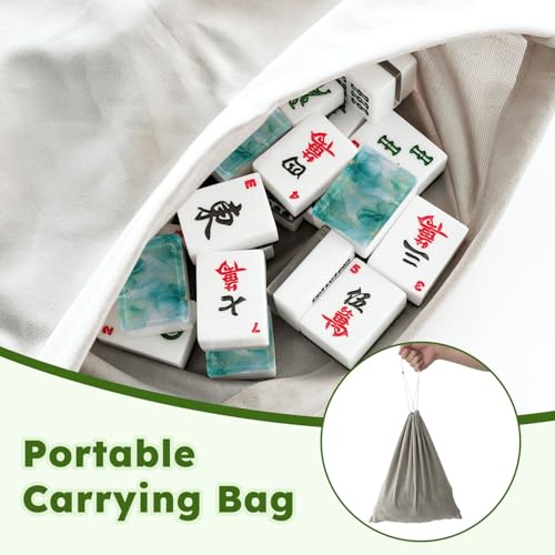 Set de Mahjong Americano con 166 fichas acrílicas y accesorios miniatura 5