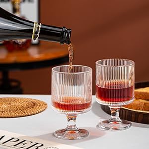 Image of Premium Wine Glasses 300ml, Set of 2 Long Wine, Burgundy Clear Glasses with Stem for Wedding Anniversary, Birthday, Gift (RKT-11, Set of 2)