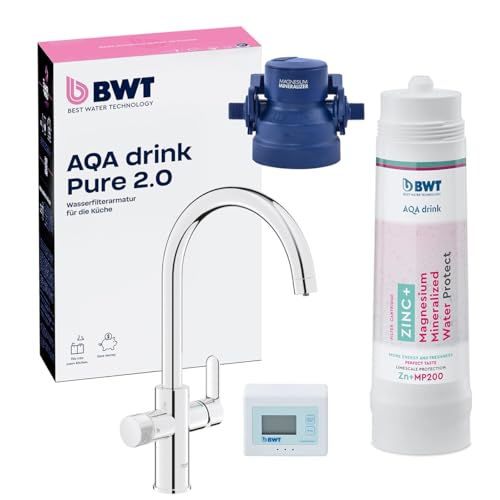 Robinet de cuisine BWT AQA drink Pure 2.0 chromé avec filtre ZINC et Magnésium