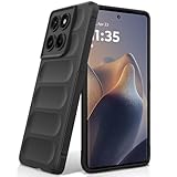 BonYonka Silicone Case for Motorola Moto Edge 60 Fusion, Anti-Scratch Microfiber Lining, Shockproof Case with Camera Protection, Black